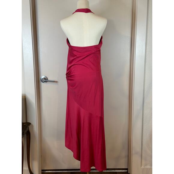 Vintage 70s Disco Dress MNG Womens XL Pink Halterneck Slip Cocktail Barbie Party - Picture 6 of 13